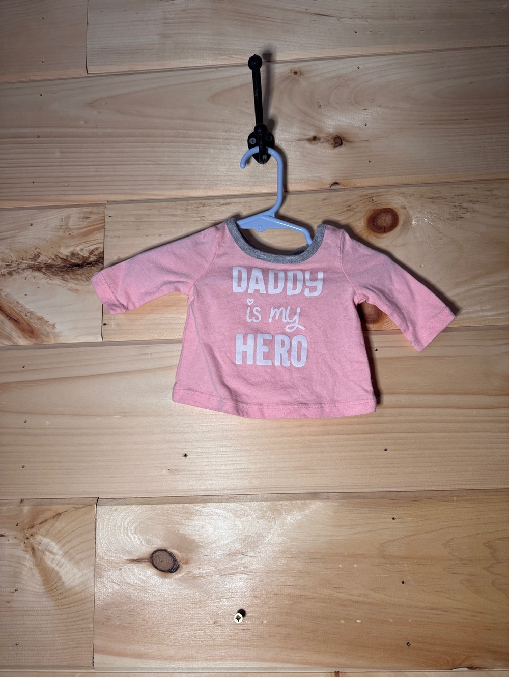 okie dokie Pink Long-Sleeve Tee with Gray Trim